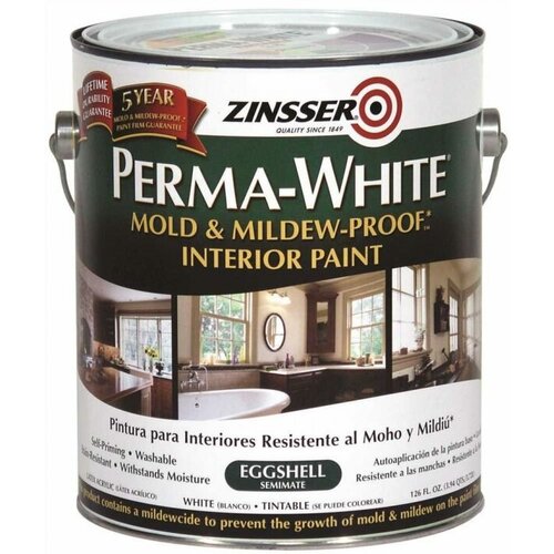 ZINSSER Perma-White Краска интерьерная для стен самогрунтующаяся, матовый, белый (0,946л)