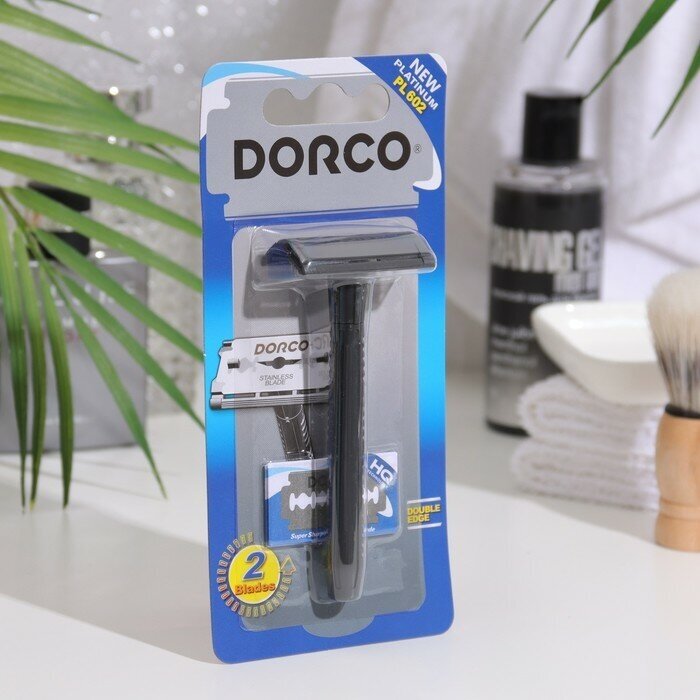 Т-образный классический станок DORCO PL602 (станок + 2 лезвия)