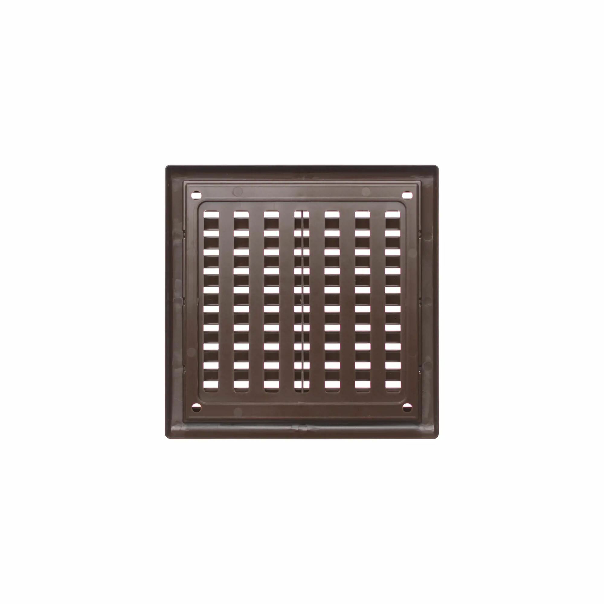 Решетка вентиляционная со шторкой Equation 150x150 мм пластик цвет коричневый - фотография № 2