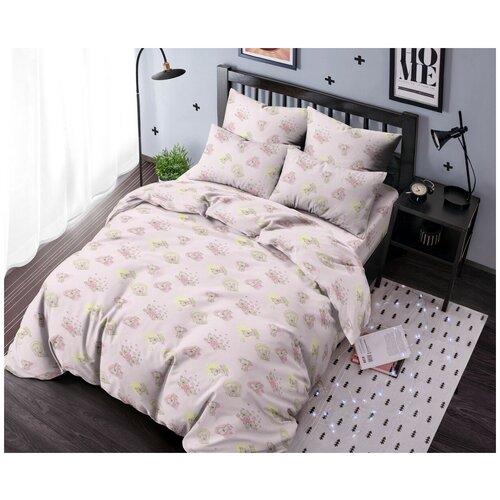 фото Ночь нежна детское постельное белье mishka-romantik цвет: розовый br11319 (145х215 см)