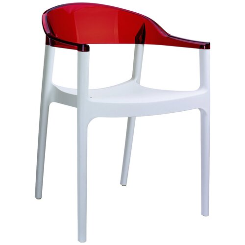 Кресло садовое пластиковое Siesta Contract Carmen, белый, красный кресло садовое пластиковое siesta contract sunset белый