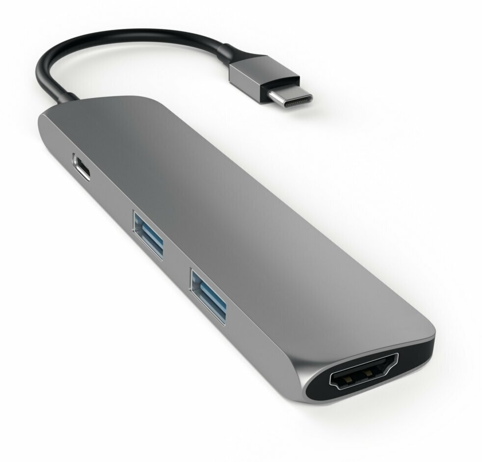 Адаптер Satechi Slim Aluminum Type-C Multi-Port Adapter Grey ST-CMAM