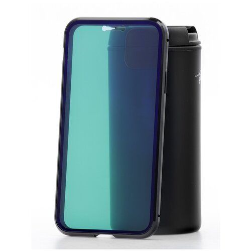 фото Чехол на iphone 11 pro max kruche metal frame blue light black кruче