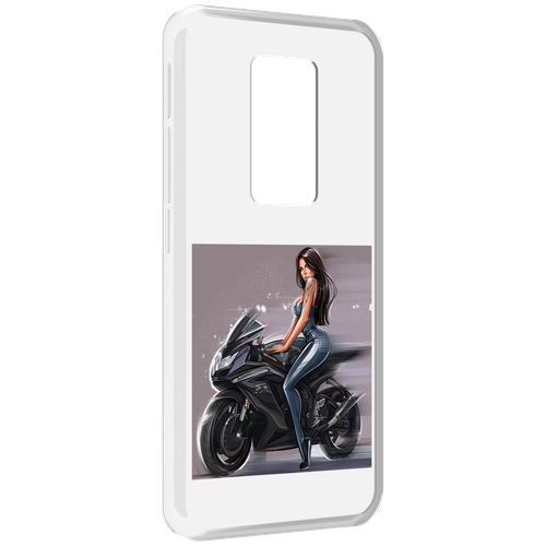 Чехол MyPads девушка-на-мотоцикле для Motorola Defy 2021 задняя-панель-накладка-бампер
