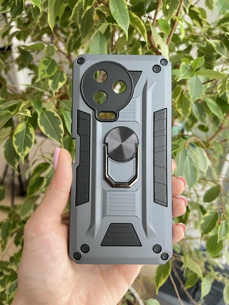 Чехол противоударный для Infinix Note 12 Pro и Note 12 2023 / Инфиникс Нот 12 Про и Нот 12 2023 military (Серый)