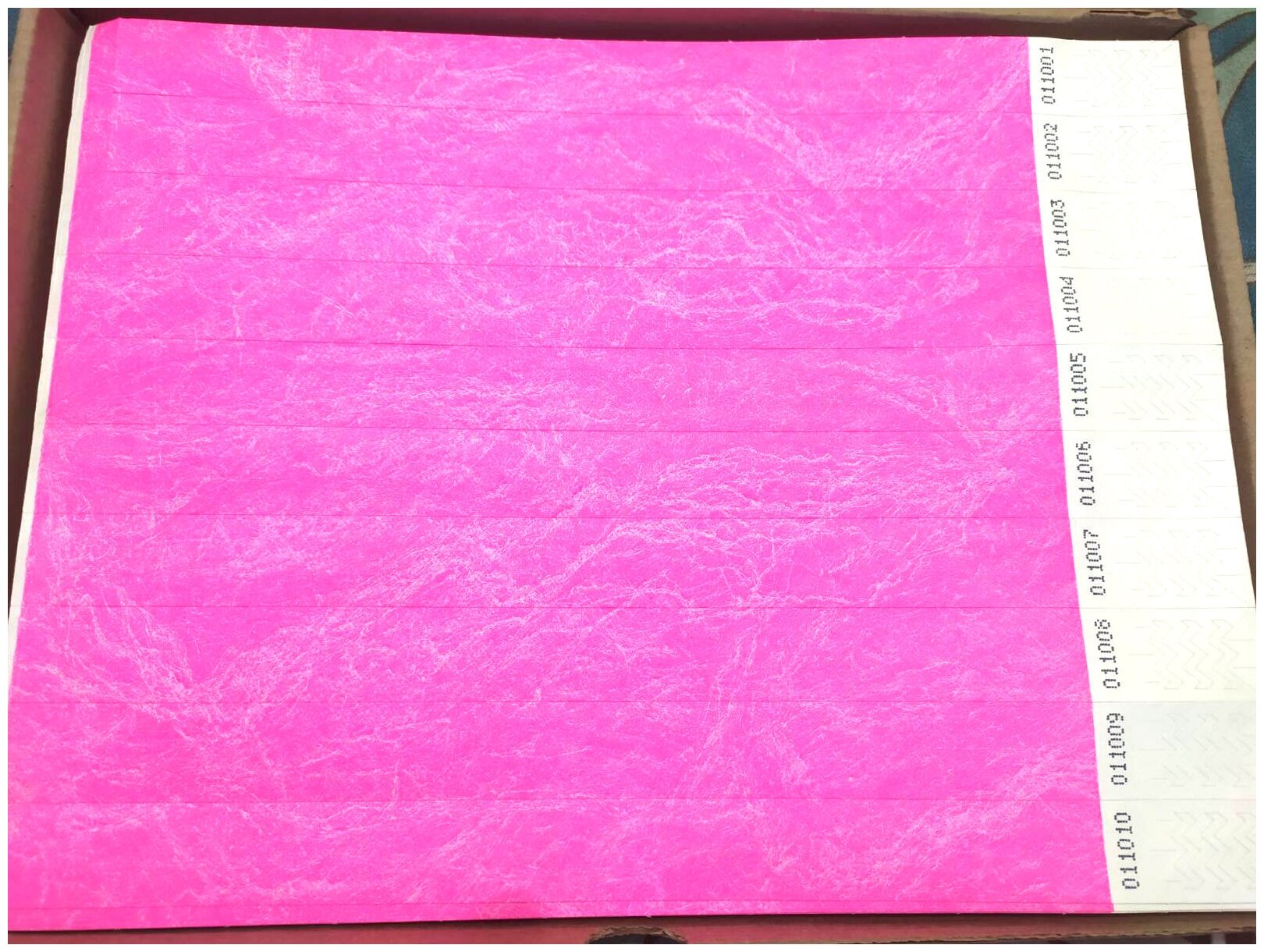 Бумажные контрольные браслеты Tyvek, Розовый неон, 200 шт.