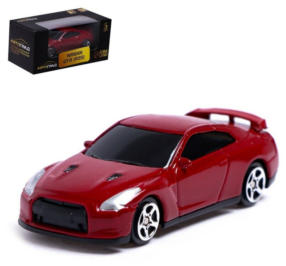 Машина металлическая Автоград Nissan GT-R R35, 1:64, красный 344013