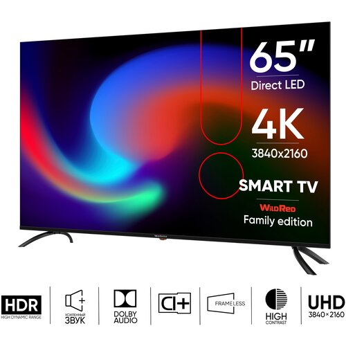 65 Телевизор Topdevice TV 65 ULTRA UHD 4K Smart TV WildRed черный 4599900₽