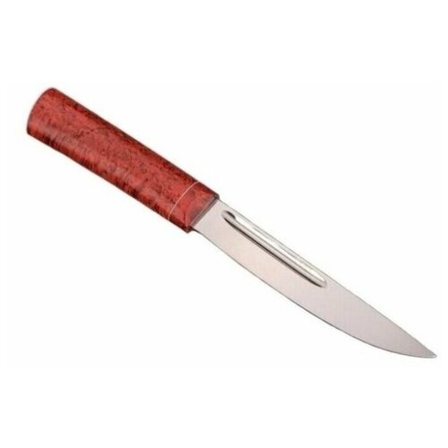 фото Большой якутский нож с ножнами (х12мф, стабилизированная карельская береза) рукоять цвет терракот 170 × 27 × 4 мм "стальные бивни"