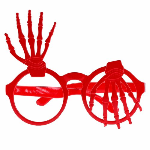 Карнавальные очки Руки, цвет красный