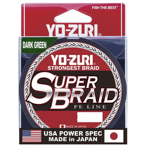 Плетеный шнур Yo-Zuri Superbraid PE Line d=0.15 мм, 270 м, 5 кг, dark green, 1 шт.