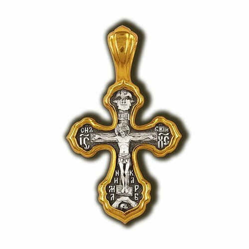 Крестик серебряный православный позолоченный