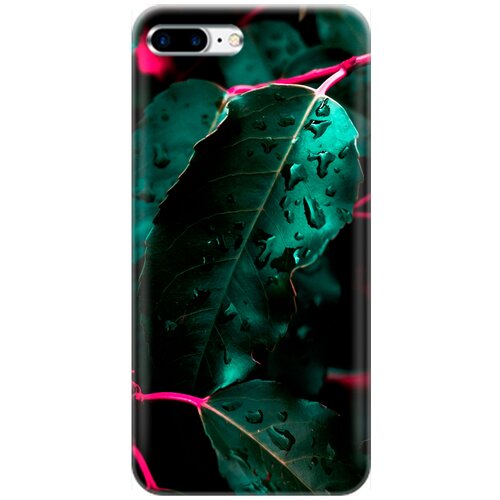 фото Re:pa накладка transparent для apple iphone 8 plus / 7 plus с принтом "капли на листьях"