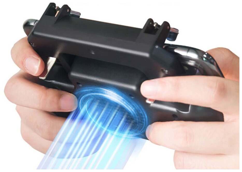 Джойстик - триггер Геймпад для телефона смартфона SR 2000 mAh с системой охлаждения с вентилятором и аккумулятором черный