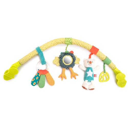 Дуга с игрушками Happy Baby весёлая горка дуга для колясок и стульчиков, гибкая, с шуршащими элементами