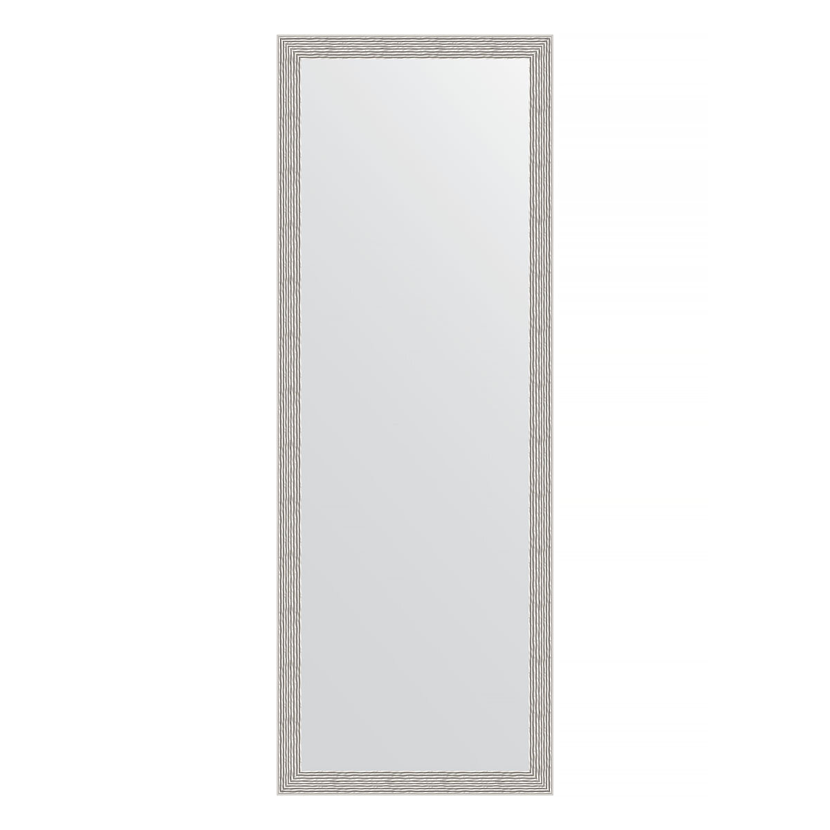 Зеркало настенное EVOFORM в багетной раме волна алюминий, 51х141 см, для гостиной, прихожей, кабинета, спальни и ванной комнаты, BY 3102
