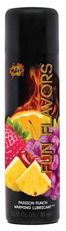 Разогревающий лубрикант Fun Flavors 4-in-1 Passion Punch с ароматом фруктов - 89 мл.