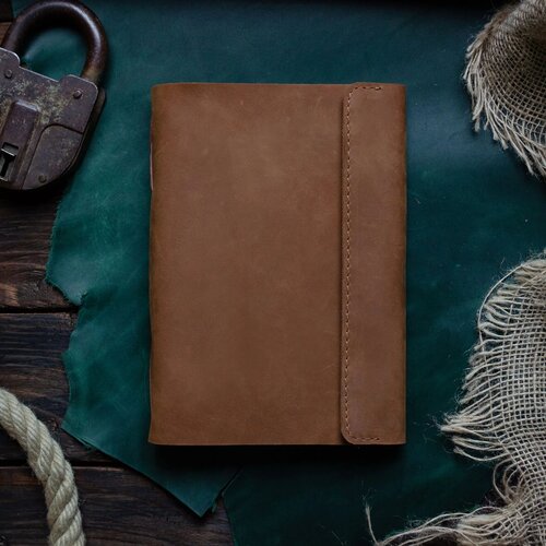 Кожаный Блокнот формата А5 с мягким переплетом Тетрадь из кожи 3915₽