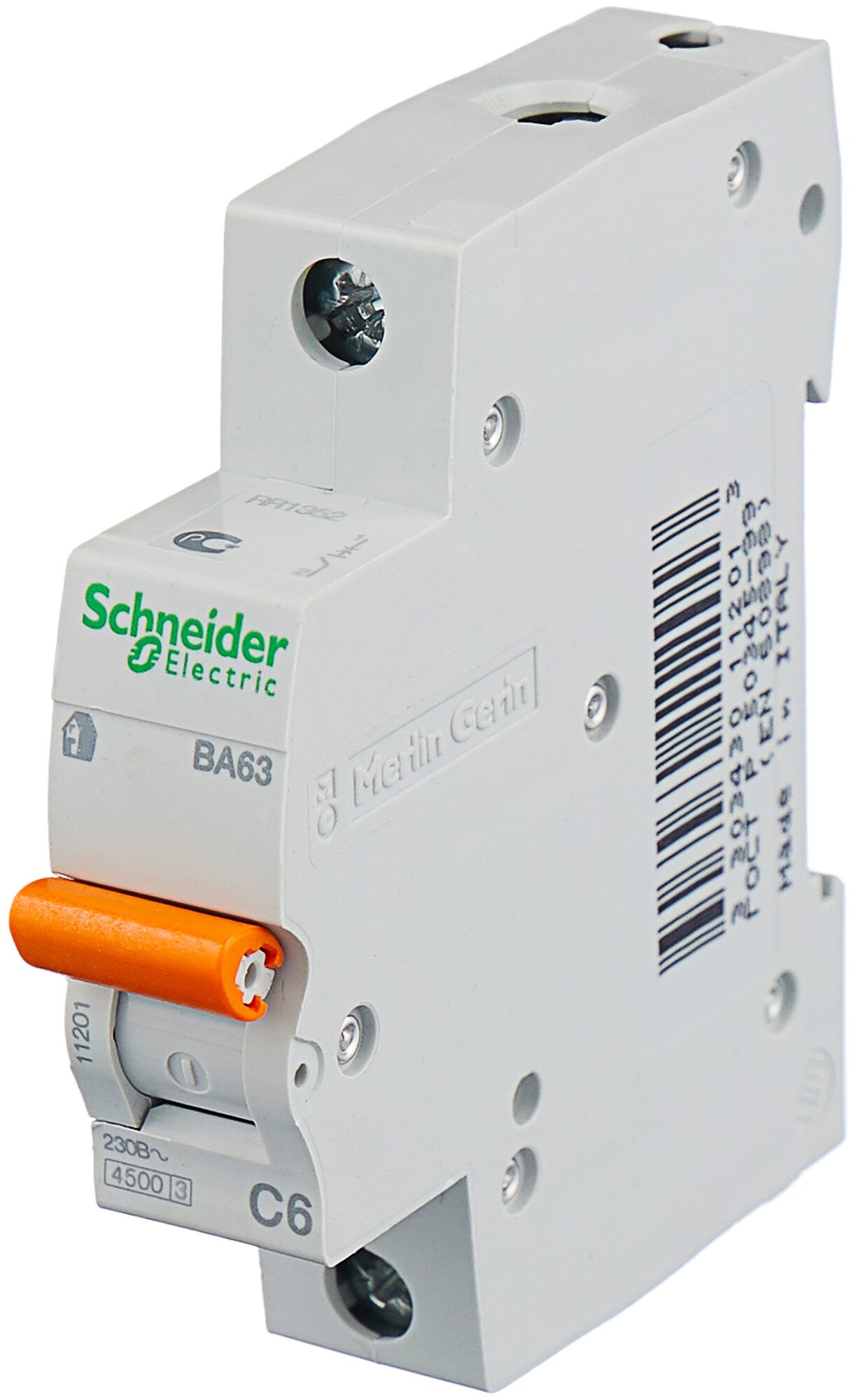 Автоматический выключатель Schneider Electric ВА63 Domovoy 1P, 6A, C, 4,5 кА