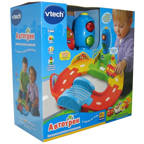 фото Vtech обучающая игрушка автотрек со светофором бип-бип toot-toot drivers с 1 машинкой, со светом и звуком 80-127826