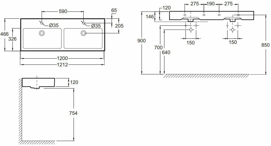 Раковина Jacob Delafon Vivienne 120 EXBL112-00, белый