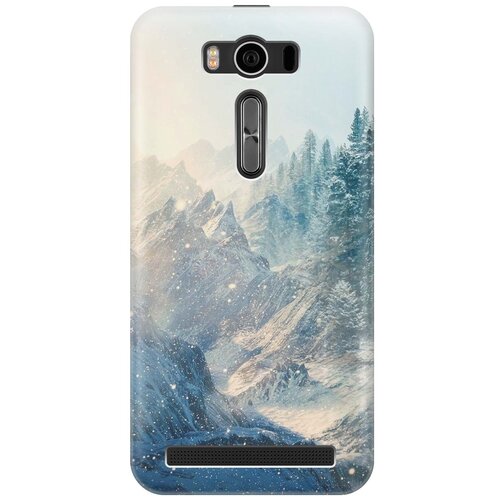 фото Cиликоновый чехол на asus zenfone 2 lazer (ze500kl) / асус зенфон 2 лазер (зе500кл) с принтом "снежные горы и лес" gosso