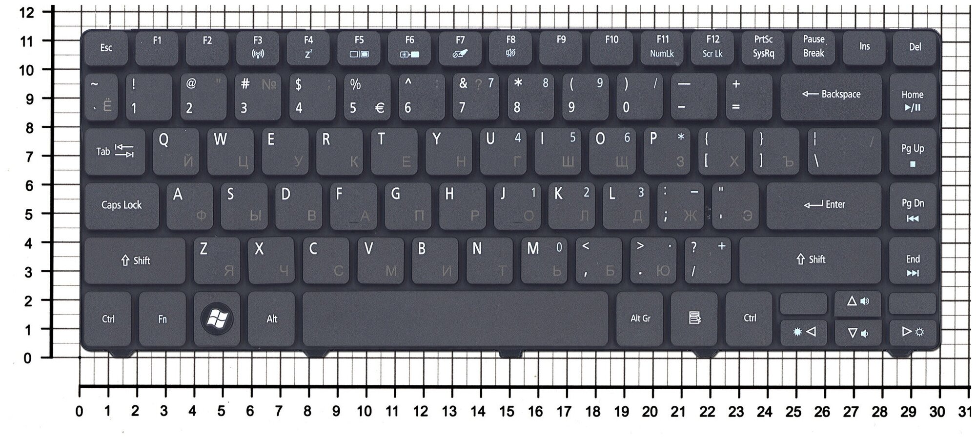 Клавиатура для ноутбука KBI140A071 черная матовая