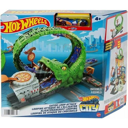 Игровой набор Matte Hot Wheels Петля крокодила HKX39 трек hot wheels city attack fnb05 gator garage