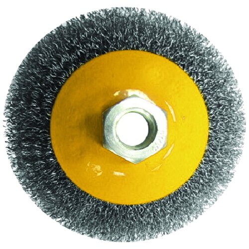 щетка для ушм дисковая 100 мм металлическая Щетка крацовка дисковая (100 мм: М14) для УШМ Biber 70972 тов-076219 15738306