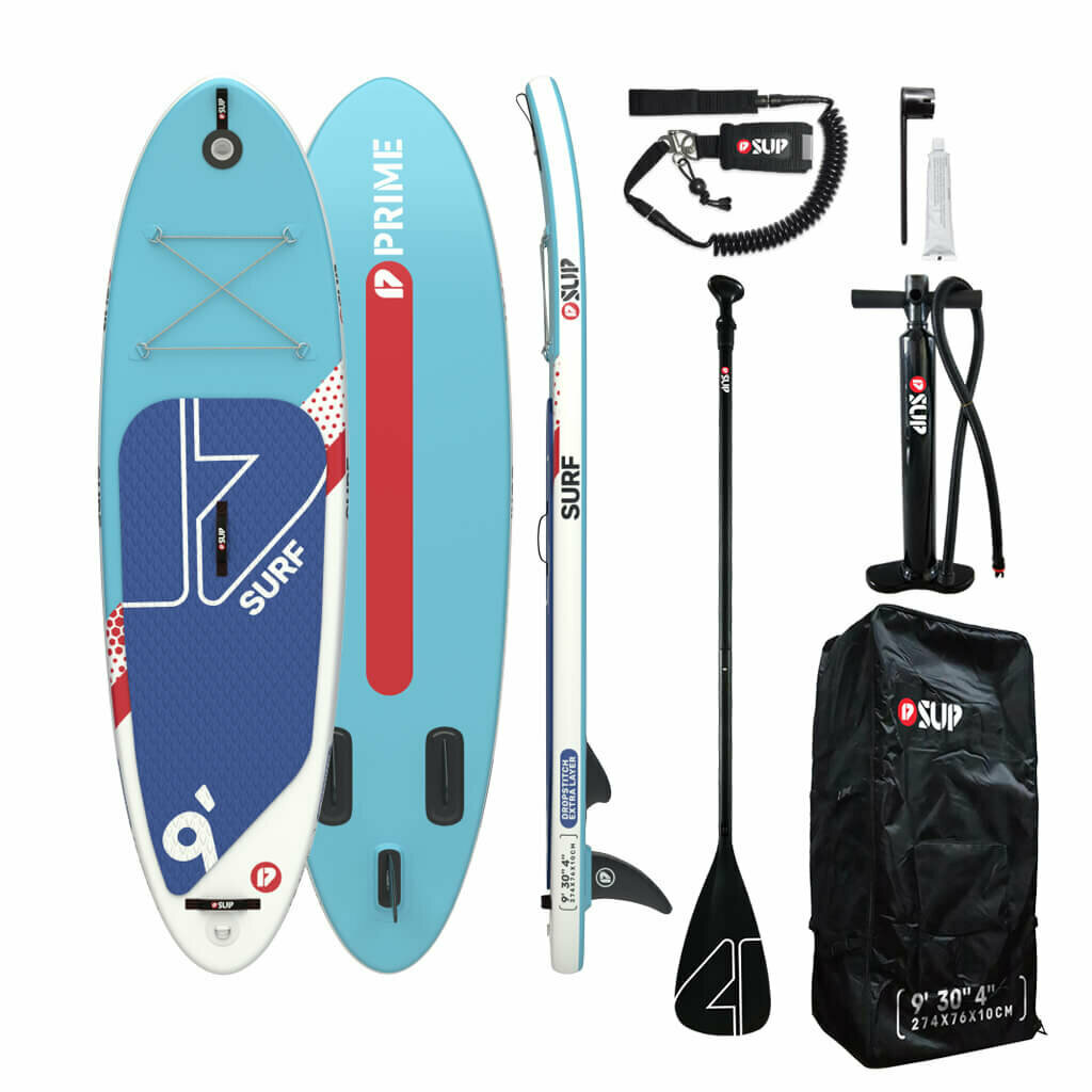 Cап борд надувной двухслойный PRIME 9'x30"x4" Surf blue / Sup board, сапборд, доска для сап серфинга