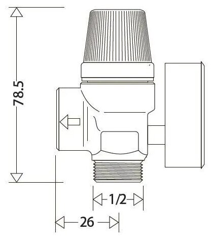 Предохранительный клапан мембранного типа с манометром 1/2"НР- ВР- 3 bar TIM арт BL4802-3