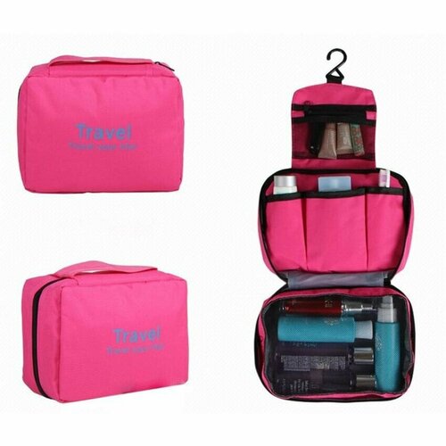 Косметичка 16х7х22 см, розовый органайзер для багажа 8 шт большой емкости сумки для хранения одежды дорожный органайзер для упаковки кубиков нижнего белья косметики