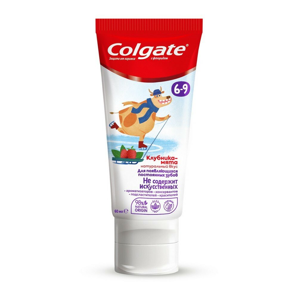 Детская зубная паста Colgate Клубника-Мята, с фторидом, для детей 6-9 лет, 60 мл - фото №16