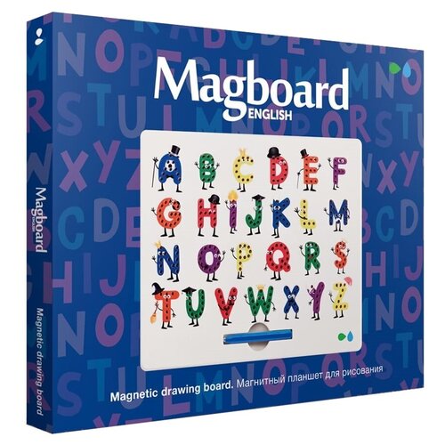 фото Планшет детский назад к истокам magboard алфавит english белый