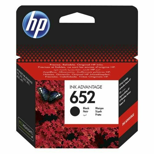 Картридж HP 652, черный / F6V25AE