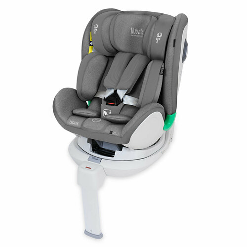 Автокресло детское Nuovita Maczione NiS1-1/I-Size ISOFIX, 0-4 года, рост 40–105 см (Grigio/Серый)