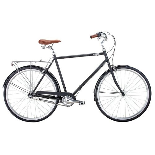 BEAR BIKE Городской велосипед London (700C 3 ск. рост. 540 мм) 2020-2021, черный матовый, 1BKB1C183008