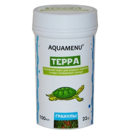 Терра 100 мл. - основной корм для водных черепах в виде плавающих гранул.