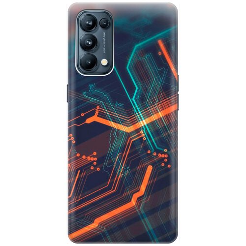 фото Re:pa накладка transparent для oppo reno5 с принтом "микросхема"