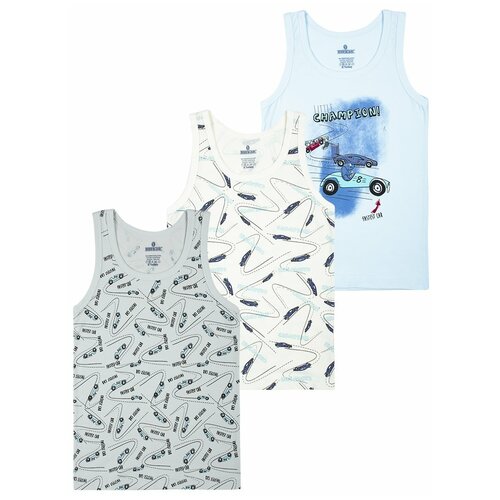 фото Майка для мальчика baykar, (3шт/уп), цвет (белый, серый, голубой), размер 170-176(7)