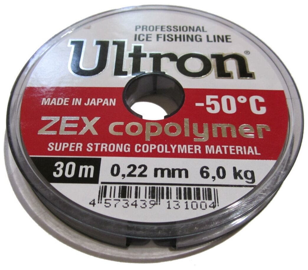 Леска Ultron Zex Copolymer 0,22мм 30м прозрачная