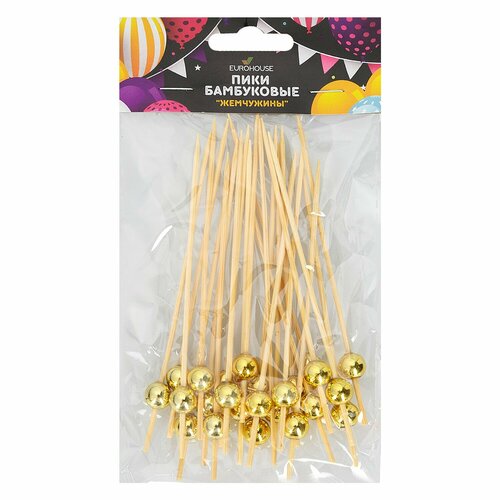 Пики бамбуковые Жемчужины 24 шт 120 мм 420₽