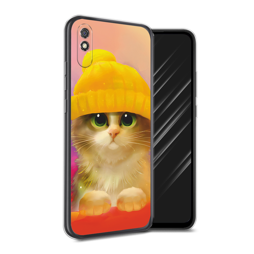Силиконовый чехол на Xiaomi Redmi 9A / Редми 9А Котенок в желтой шапке чехол пластиковый xiaomi mi5 котенок в желтой шапке