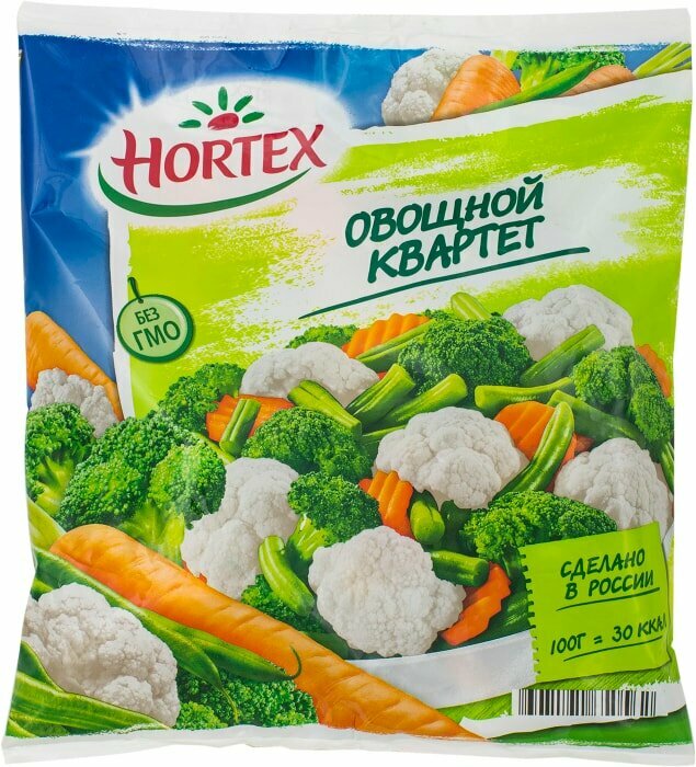 Смесь овощная Hortex Овощной квартет быстрозамороженная 400г