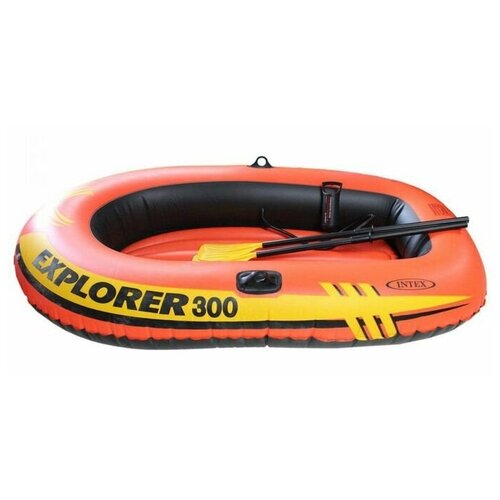 Лодка Explorer 300, 3 местная, 211 х 117 х 41 см, от 6 лет, вёсла, насос, до 186 кг, 58332NP INTEX