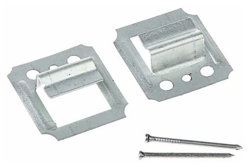 фото Кляймер ЛОМ, №5, оцинкованный, с гвоздями, 80 шт