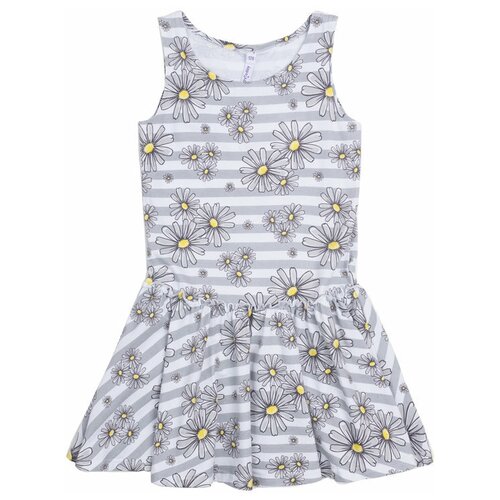 фото Платье playtoday размер 116, белый/светло-серый