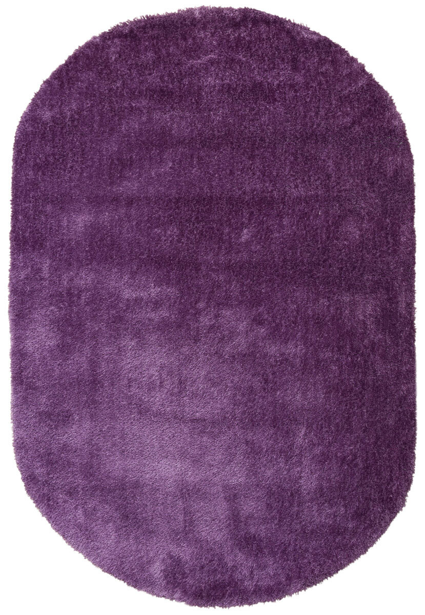 Ковер на пол 1,4 на 2 м в спальню, гостиную, пушистый, с длинным ворсом, фиолетовый Sunny 9515-violet овальный - фотография № 1