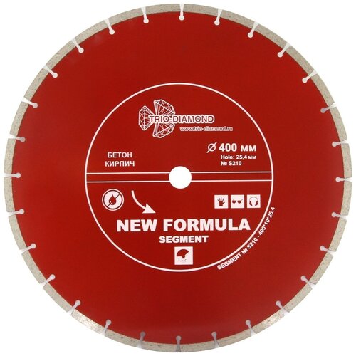 Диск алмазный отрезной Trio Diamond New Formula Segment S210, 400 мм, 1 шт. 400 new formula segment 400 10 25 4 mm