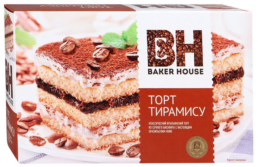 Торт бисквитный Baker House Тирамису 350гр